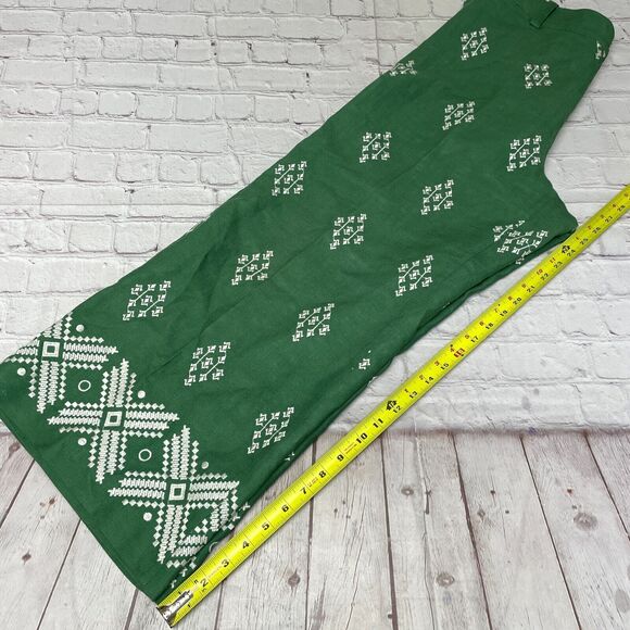 Zara Green Wide Leg Pants with White Pattern - Picture 6 of 16